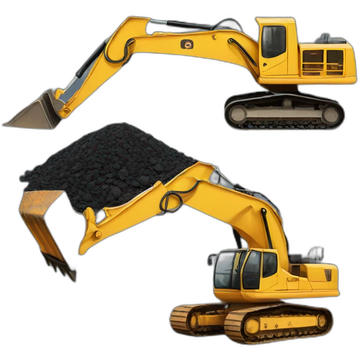 excavator with coal emoji