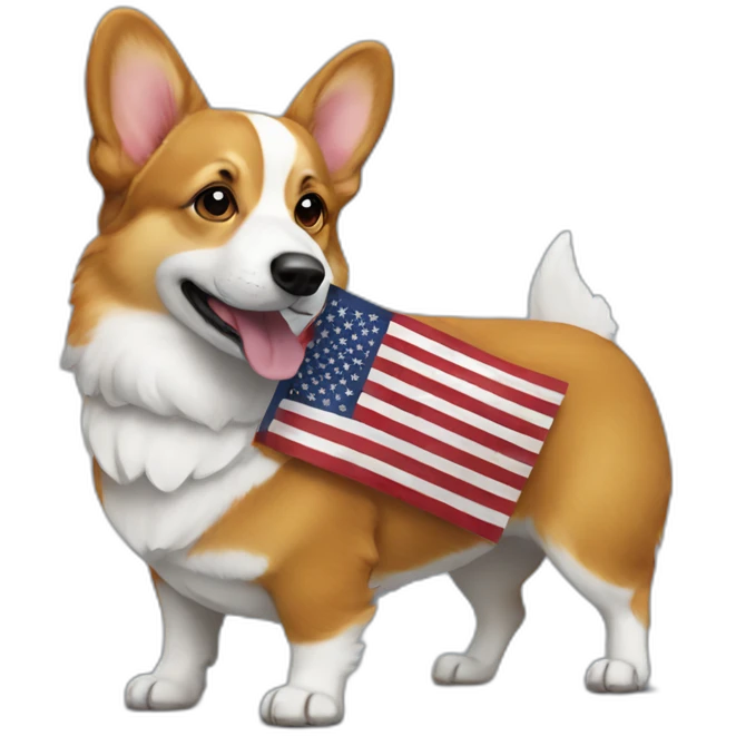American flag as an corgi emoji
