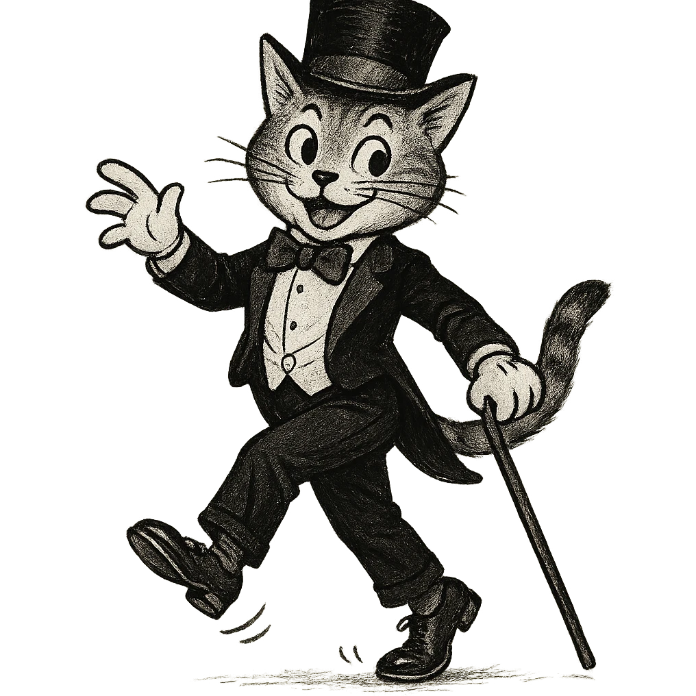cat tap dancing, classic style emoji