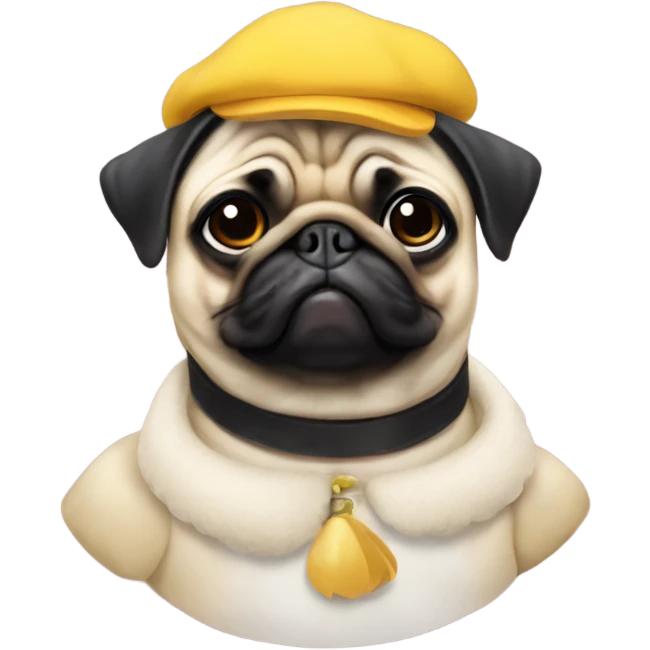 Pug dressed as a duck emoji