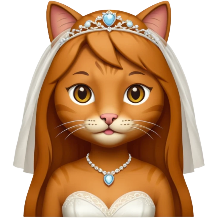 brown cat bride emoji