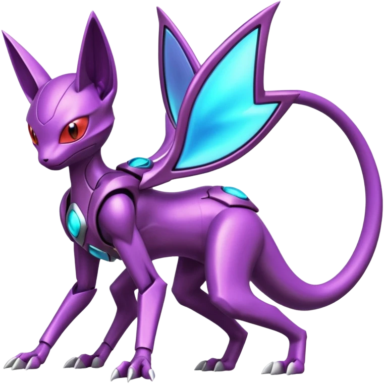 Futuristic armored cyber-Mewtwo-Sableye-Genesect-Deoxys-Espeon-alien-hybrid-fusion emoji