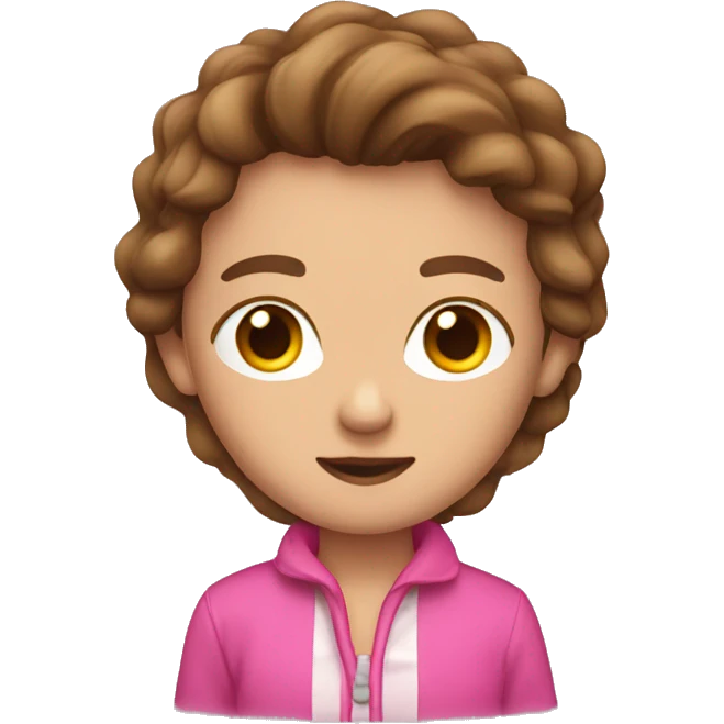 Pole, brown hair, pink clothes emoji