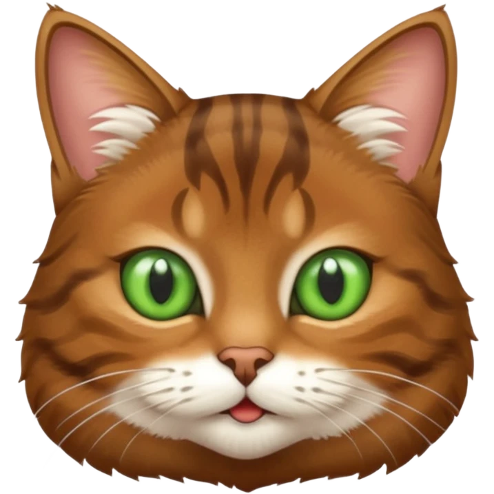Brown cat tabby with white mouth emoji