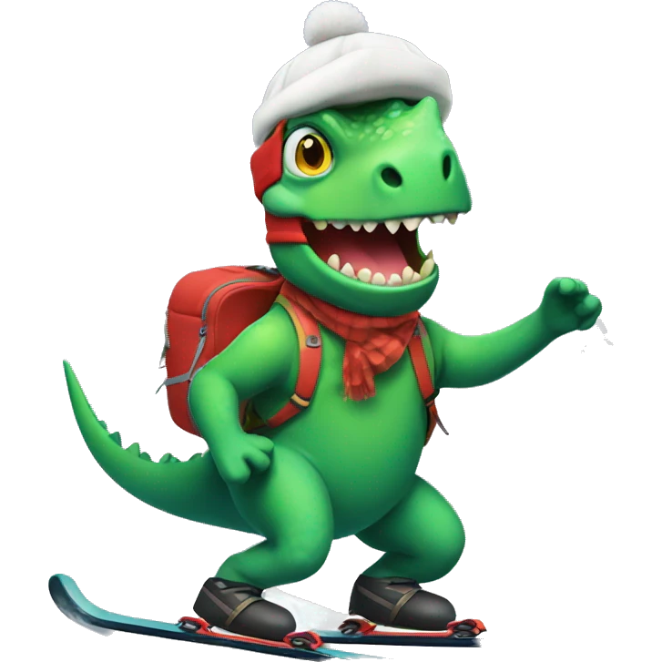 party dino skiing emoji