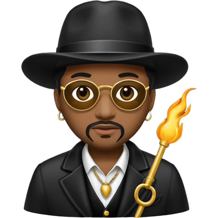 A black pimp emoji