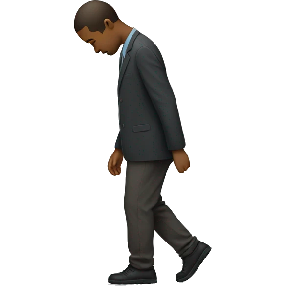 Sad person walking with their head bent down emoji