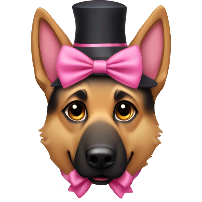 German shepherd dog with a pink bow  emoji