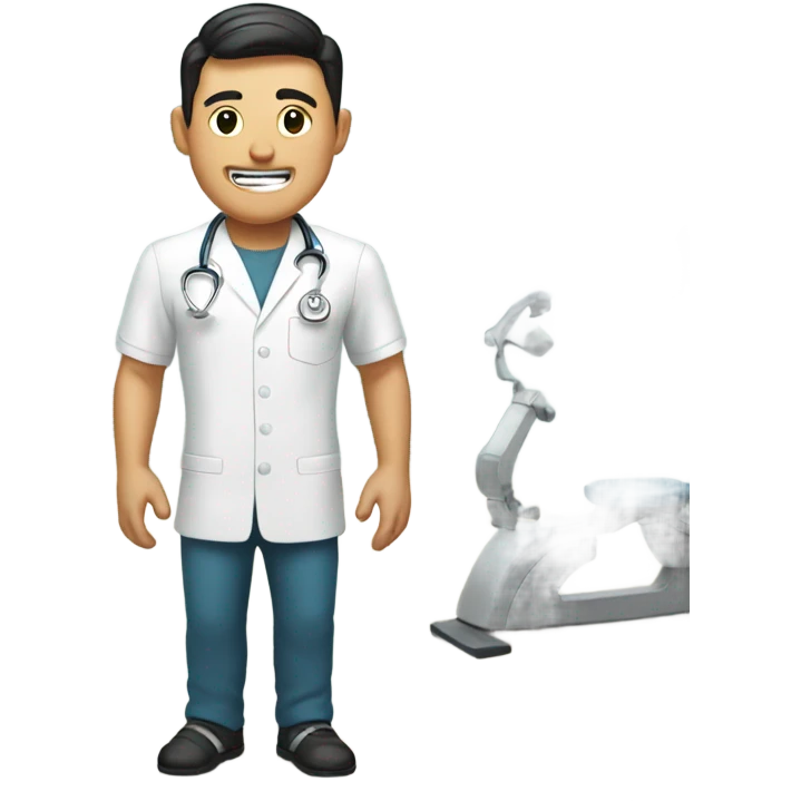 Asian dentist in the gym  emoji
