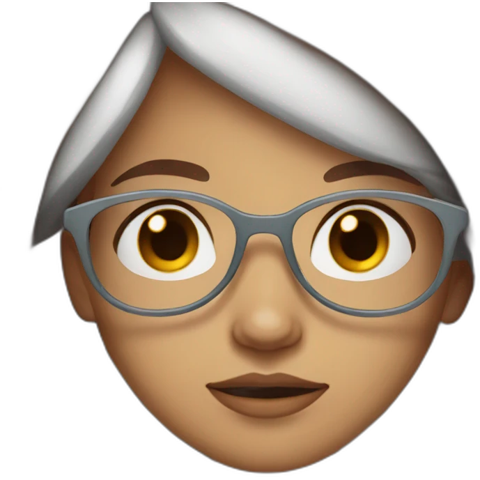 GIRL WITH MIDDLE PART, LONG DARK STRAIGHT AUBURN RED HAIR, BROWN GLASSES, WHITE SKIN emoji
