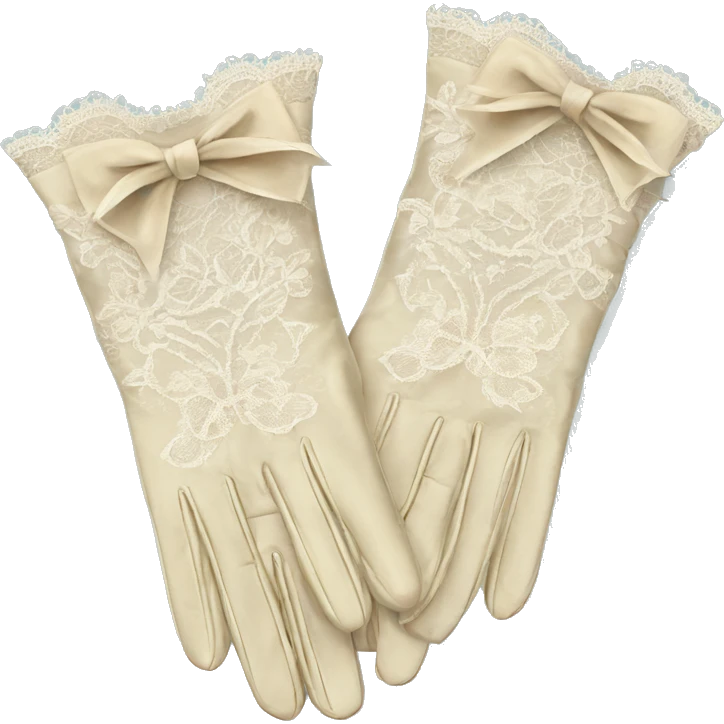vintage rococo lace gloves with bows and frills emoji