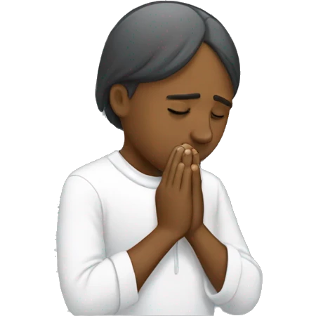 A person crying and praying at the same time emoji