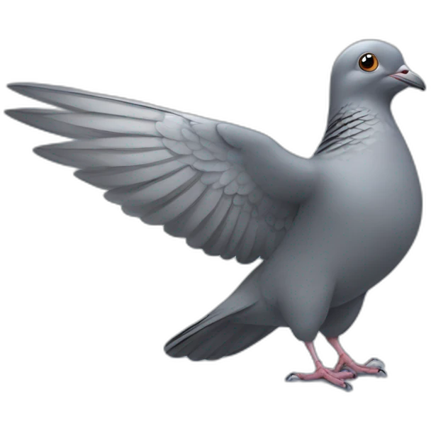 pigeon raises a wing emoji