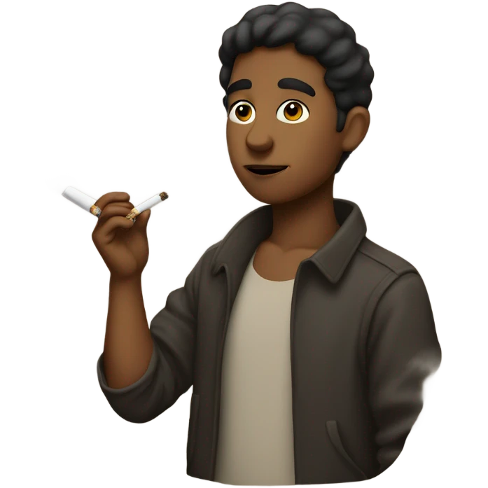 Brown boy smoking outside emoji