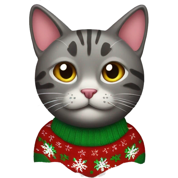 Cat wearing an ugly Christmas sweater  emoji
