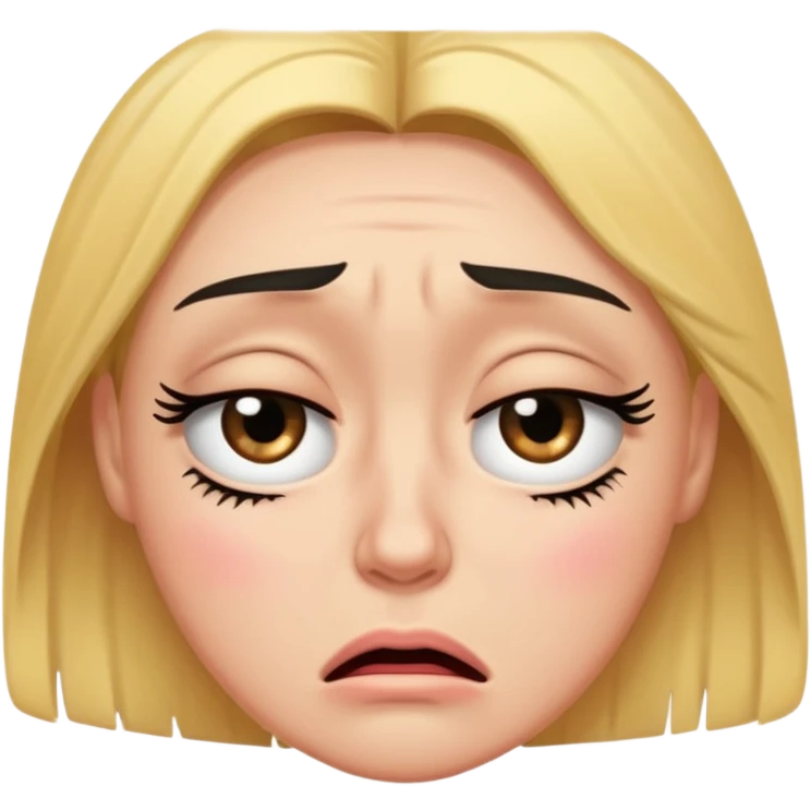 annoyed crying face with eyelashes  emoji