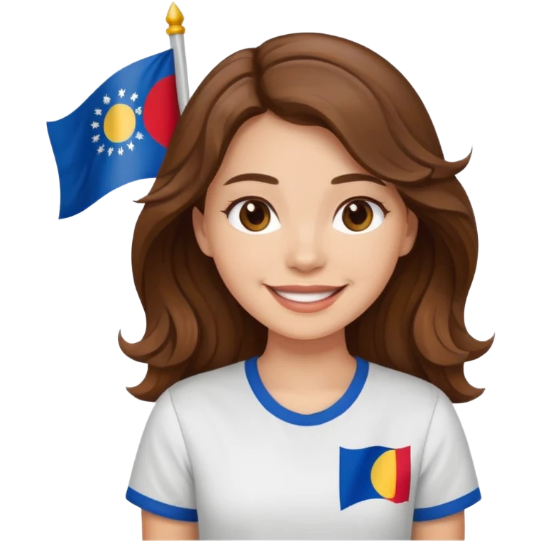 alternative white girl wavy brown hair girl filipino flag emoji