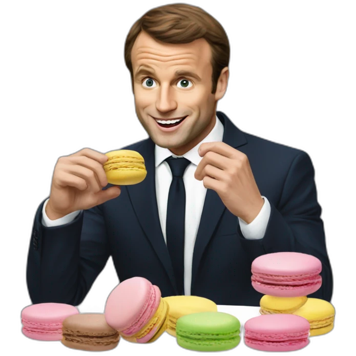 Macron eating macaron emoji
