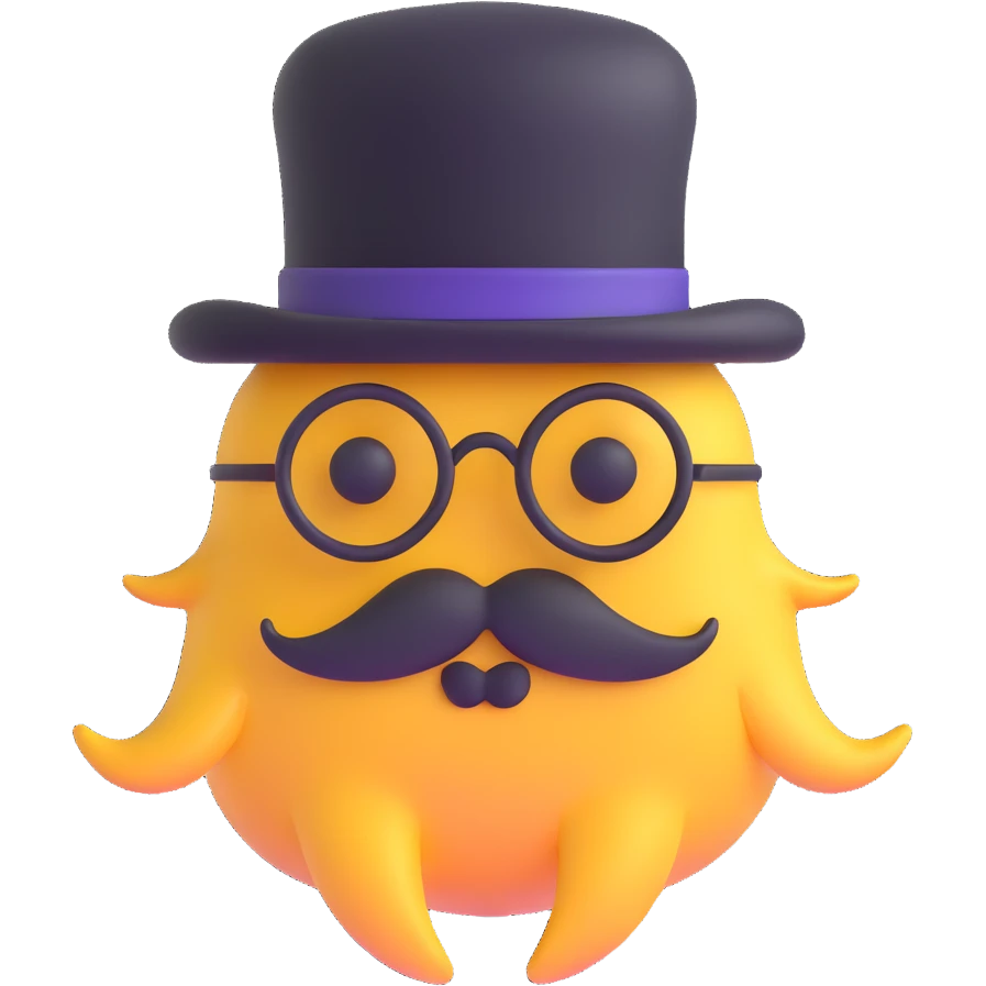 quantum physics particle with a mustache and monocle emoji