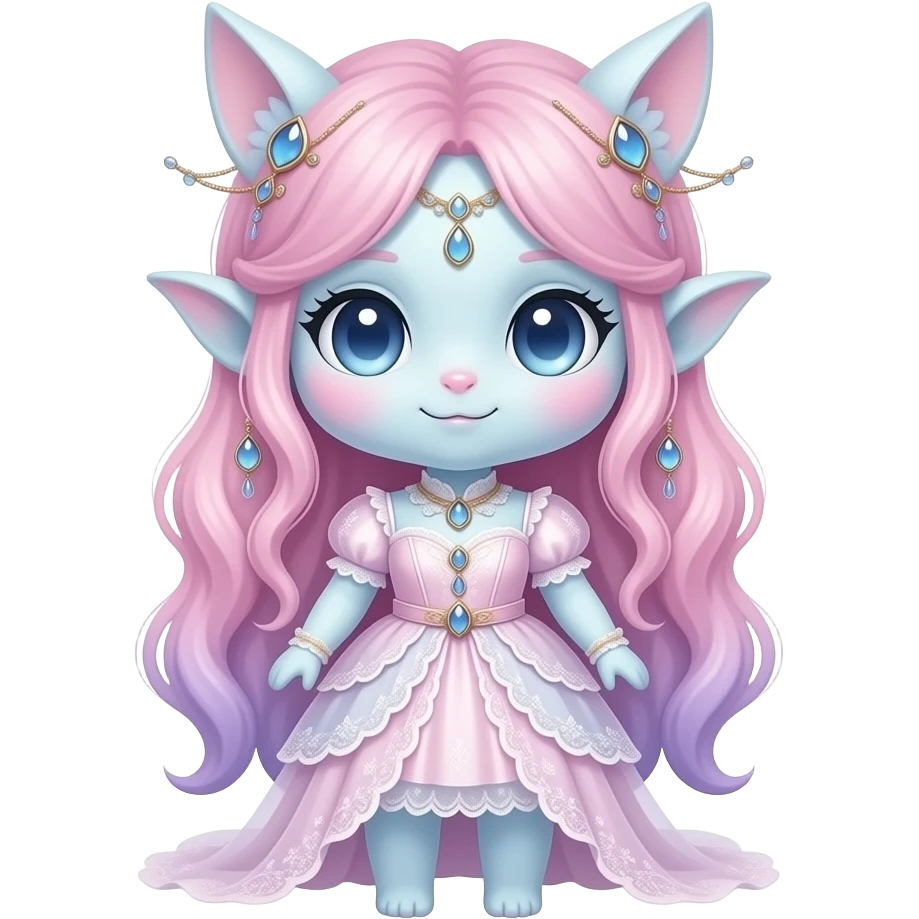 Fantasy cute pastel dainty elegant dainty vernid-Trico-Fionbri-creature emoji