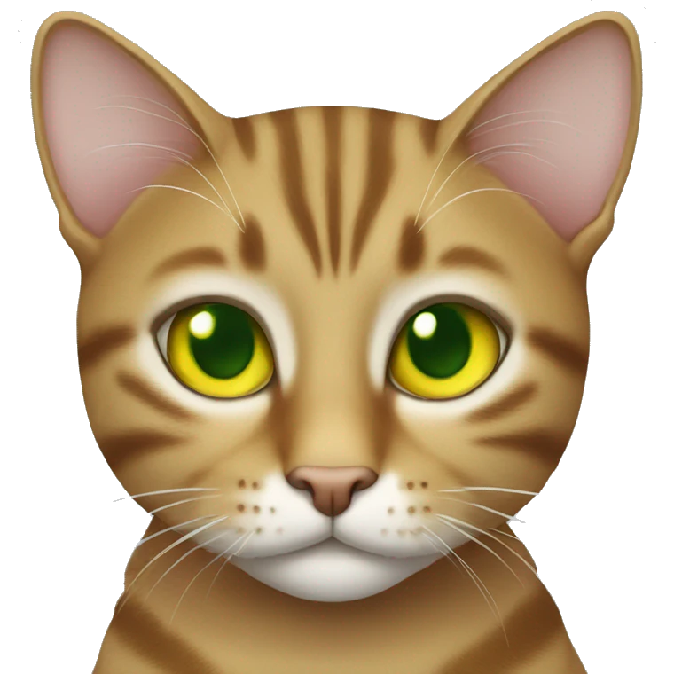 Tabby cat male with green yellow eyes  emoji