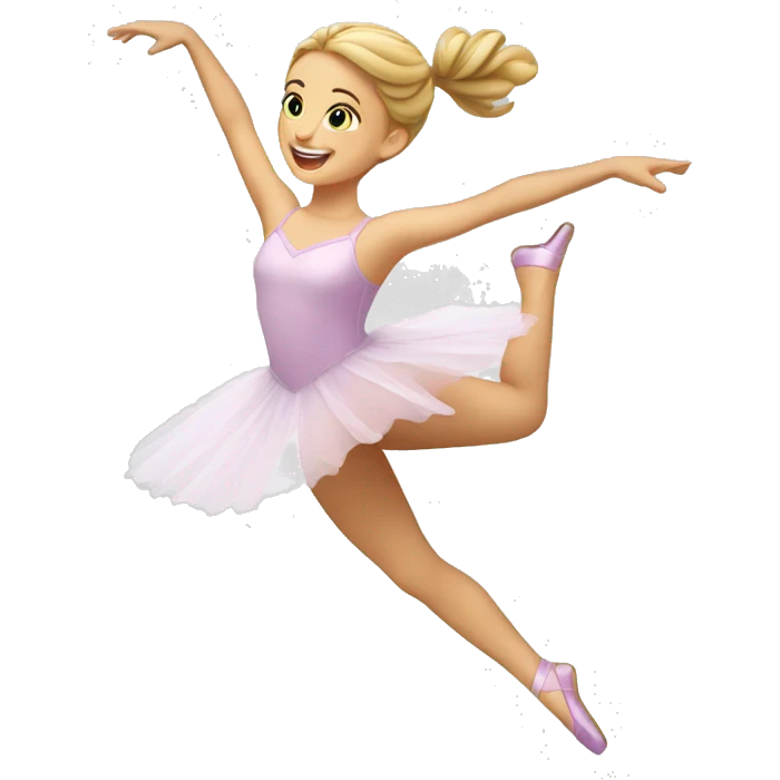 A caucasian bailarina jumping emoji