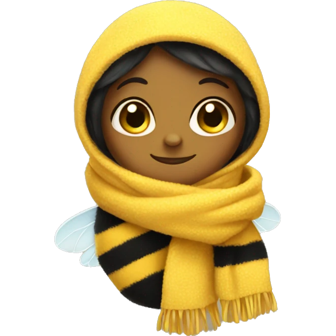 Cozy cute bumble bee wearing scarf emoji