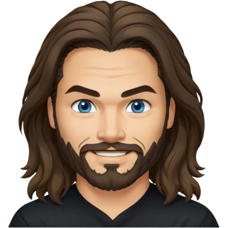 Blue eyes Jason mamoa longer hair smiling black shirt  emoji
