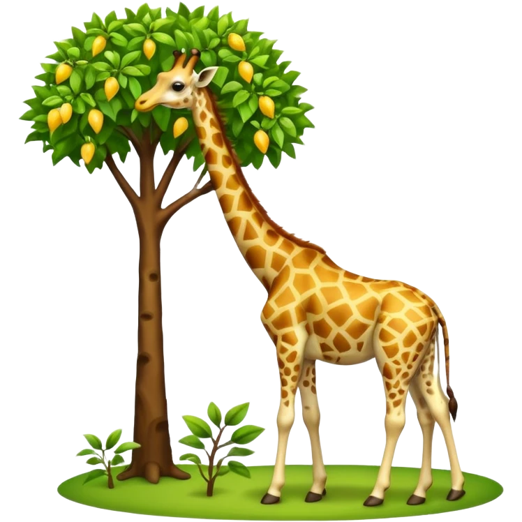 giraffe eating leaves from a tree emoji