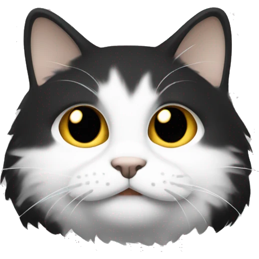 Chat avec pelage noir et blanc emoji