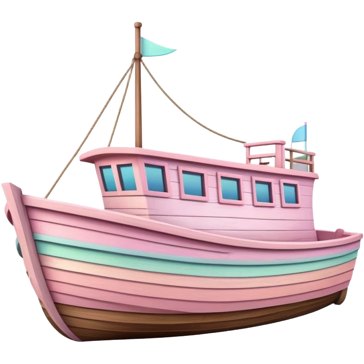 Iridescent soft pink pastel boat  emoji