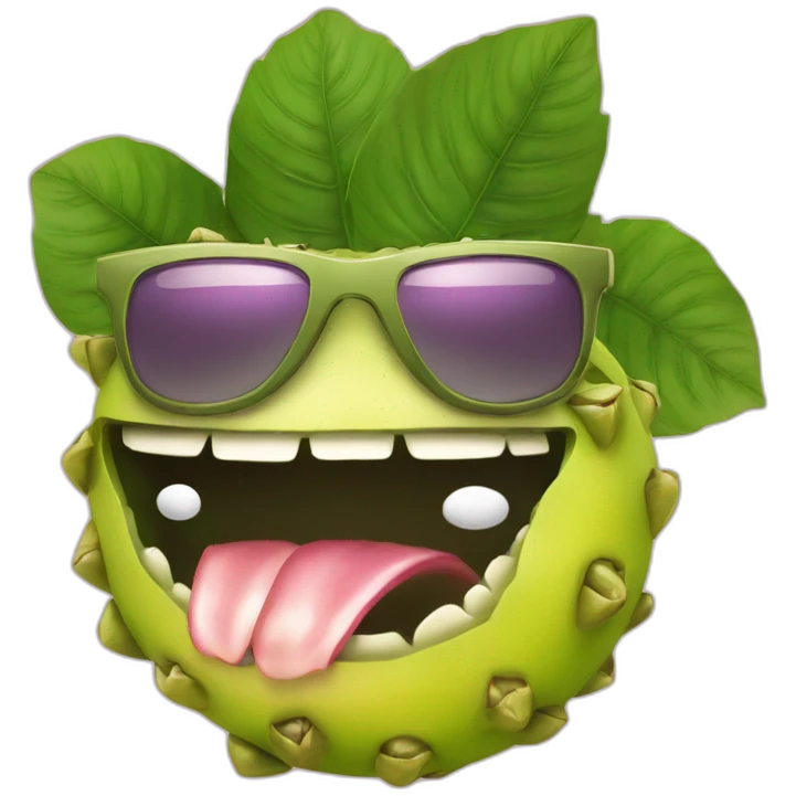 sour sop with tongue out and sunglasses emoji