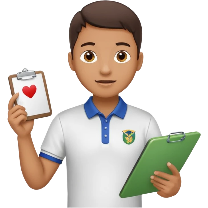 Student Leader + clipboard, Tour Group. emoji
