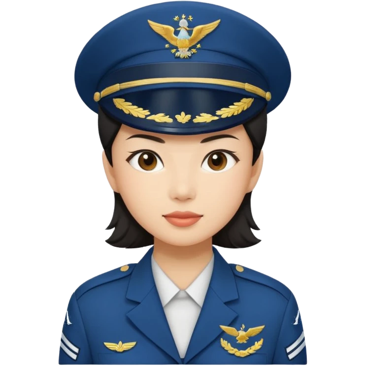 Asian female. Air Force military  emoji