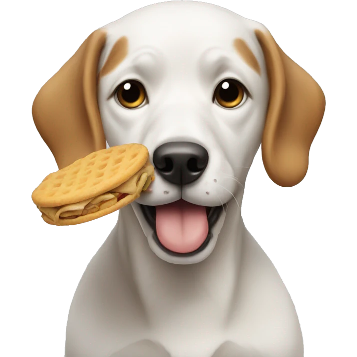 Dog eating food emoji