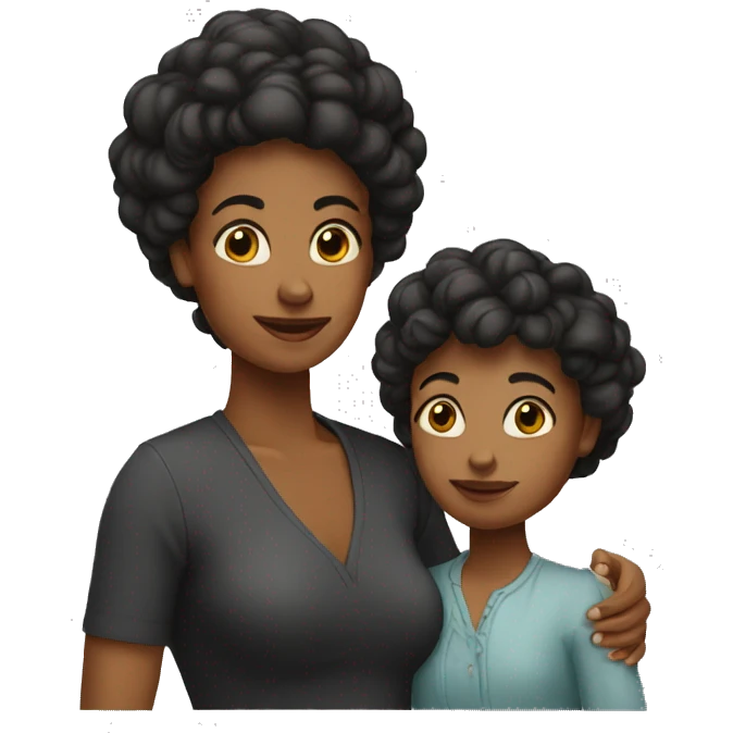 madre pelo negro y largo emoji