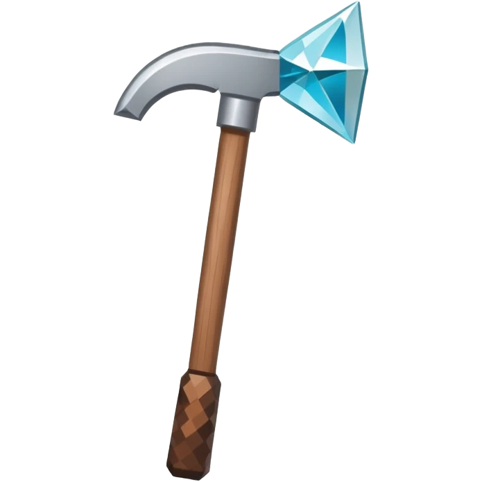 Minecraft diamond hoe with brown handle emoji