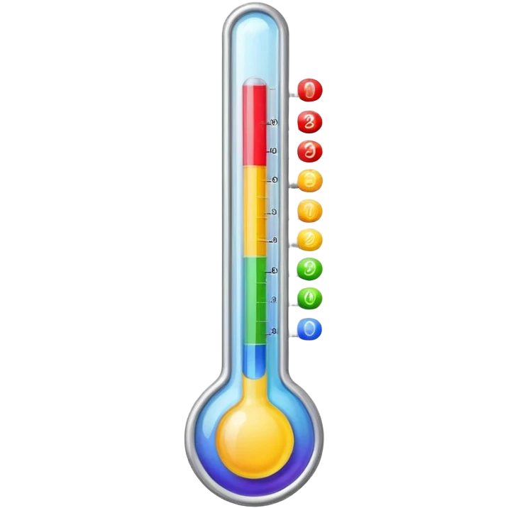 thermometer has 5 colors on it emoji