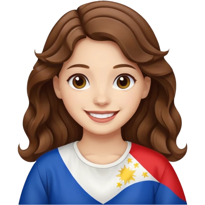 jewish white girl wavy brown hair girl philippine flag emoji