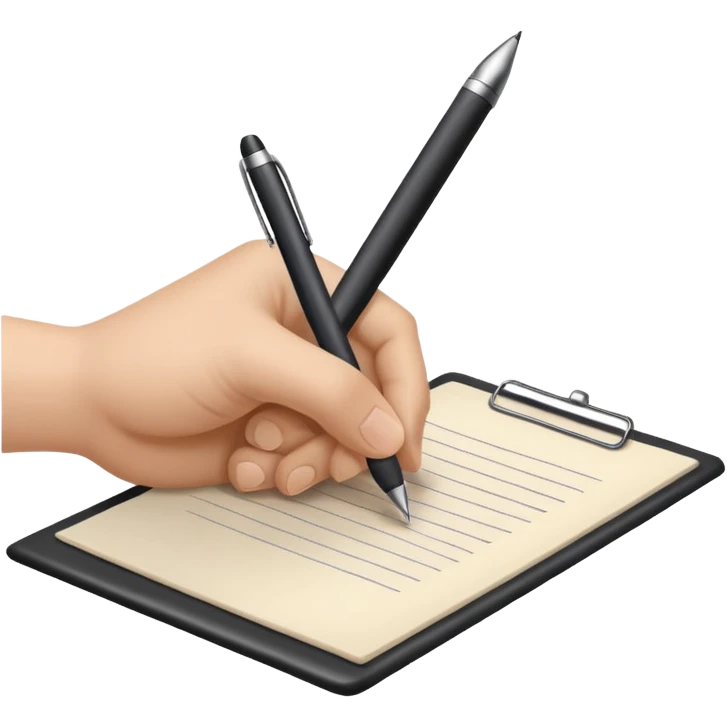 hand with write on the paper emoji