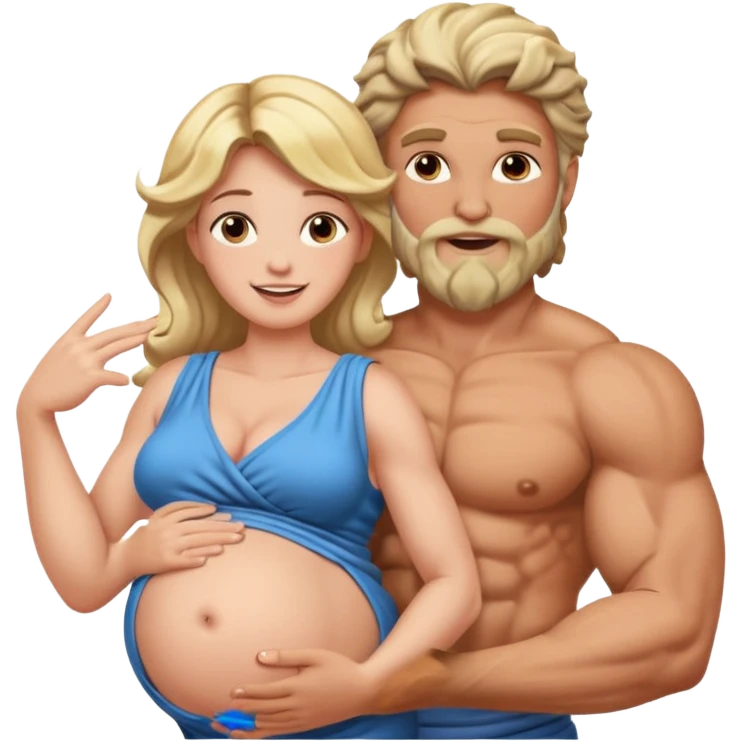 pregnant woman being held by zeus emoji