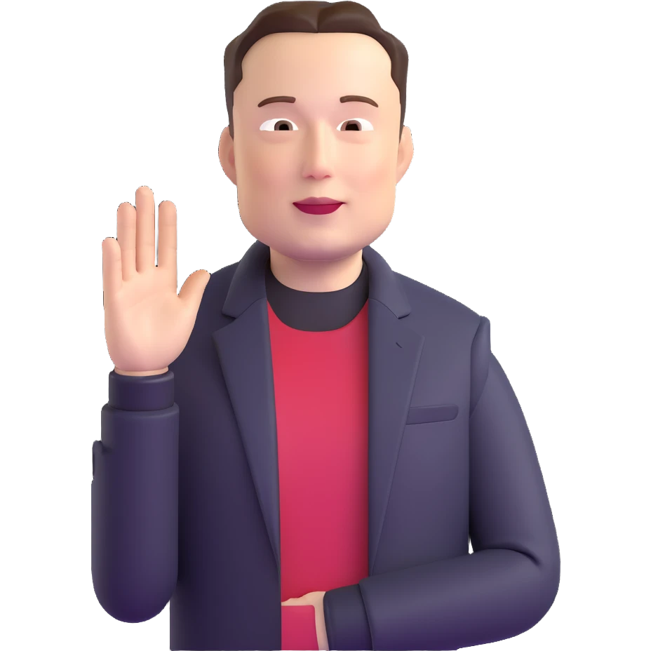 Elon Musk friendly expression emoji