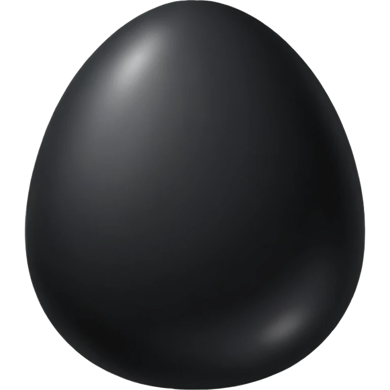 glistening wet black egg, no face emoji