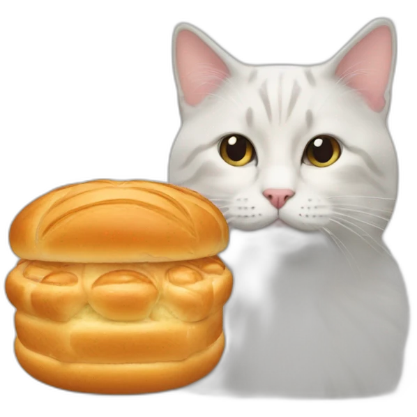 cat with a brioche emoji