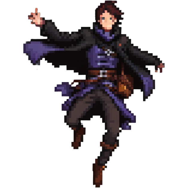 mistborn character jumping between buildings at night emoji