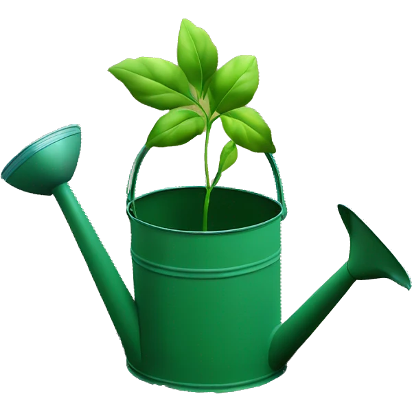 seed on the ground being watered by a watering can emoji