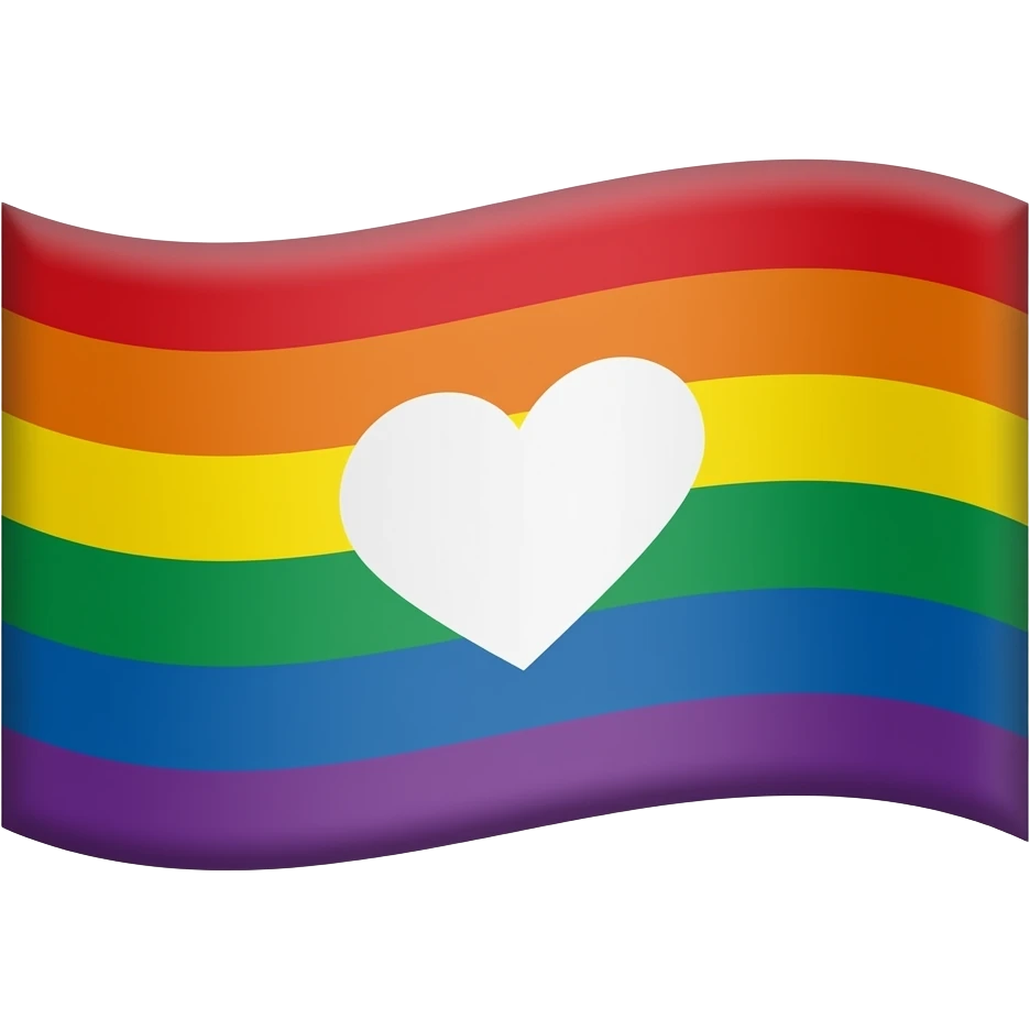 Progress flag heart red, orange, yellow, green, blue, violet, white, pink, light blue, brown, black emoji