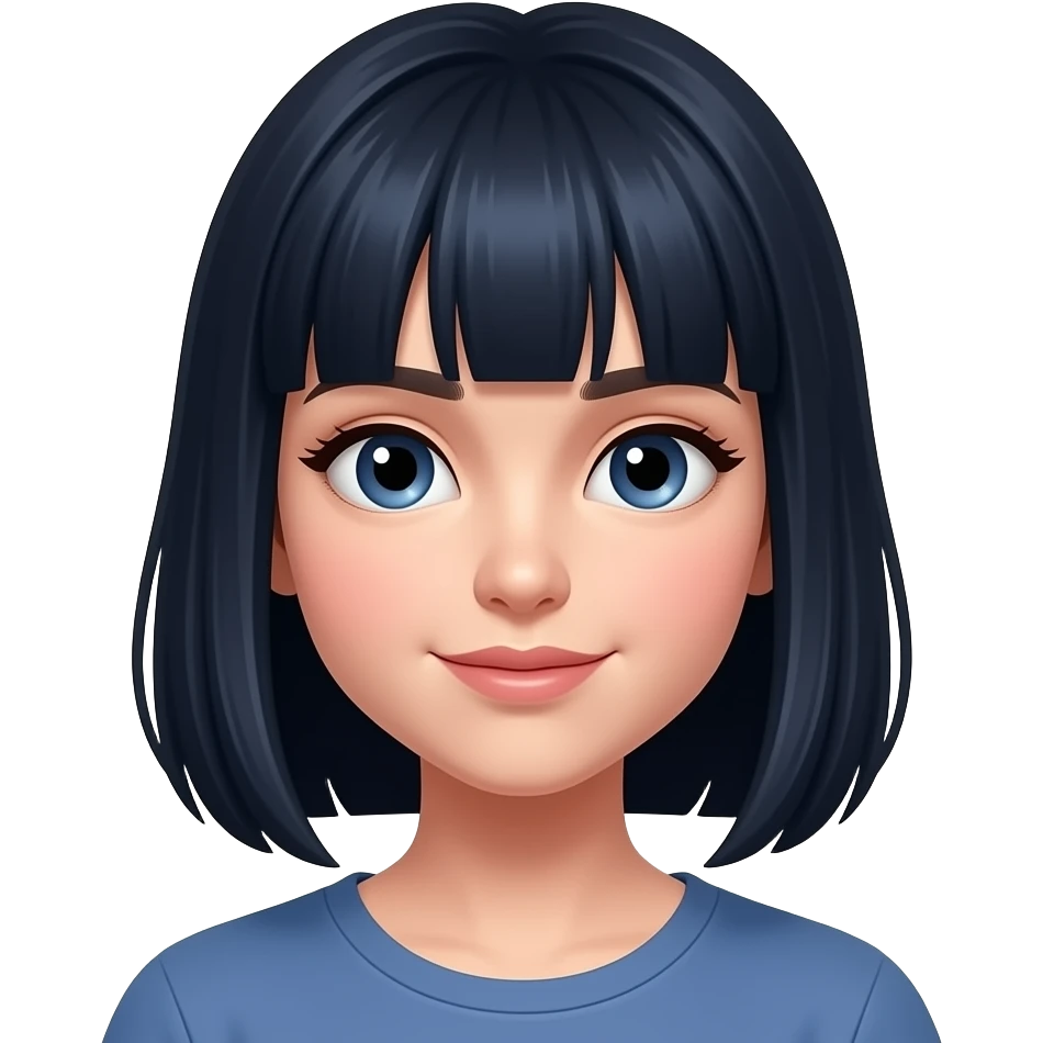 I want a vidéo of a girl with black long hair and the it cut to be short navy blue hair emoji