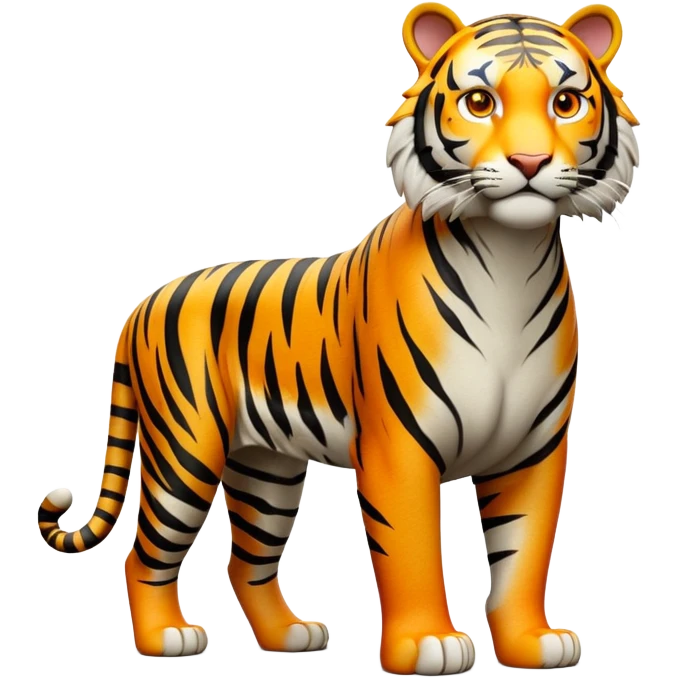 cinematic-tiger-realistic-full-body-standing-emoji,-massive-striped-frame-exuding-power-and-grace,-bold-orange-fur-with-thick-black-stripes,-head-tilted-dramatically,-piercing-yellow-eyes-focused-intensely,-simplified-yet-realistic-focused-features,-highly-detailed,-glowing-with-an-almost-sarcastic-glow emoji