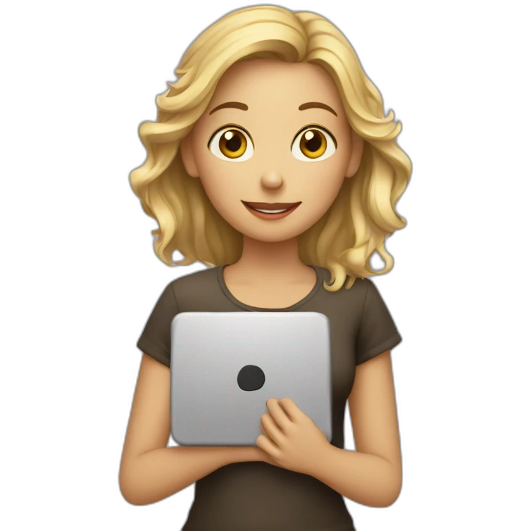 girl with phone, girl with computer emoji